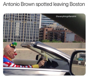 Antonio Brown Clown Leaving Boston