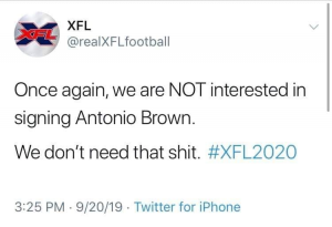 XFL Deny Antonio Brown