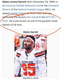 Myles Garrett Wiki Page