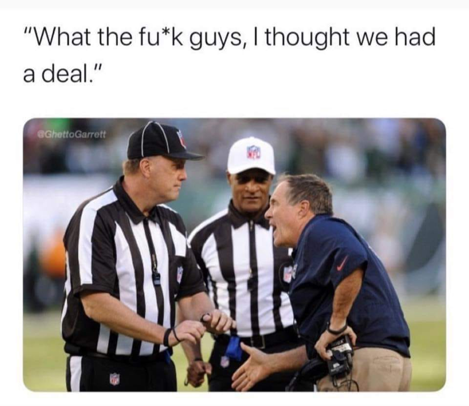 patriots coach is crying to the refs meme