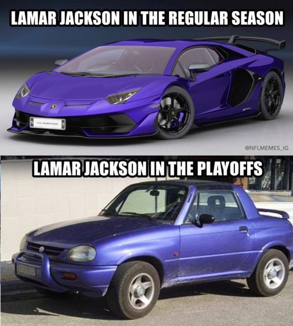 Lamar Jackson Regular vs Playoffs