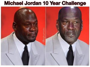 Crying Jordan 10 year challenge