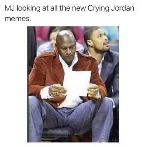 MJ Looking at Crying Jordan Memes