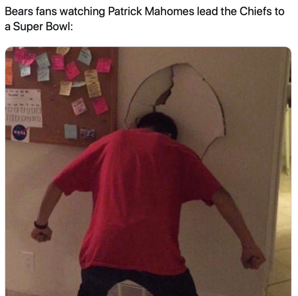 Bears fans patrick Mahomes meme
